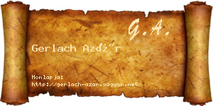 Gerlach Azár névjegykártya